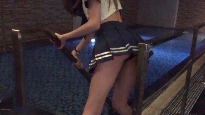 y*****e : Student girl and tutor meet in the swimming pool, show their faces, seduce, lick tits, and love