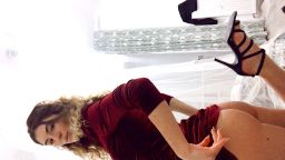 c*********s : I am ready for my date and before I got horny so I started masturbating in my red velvet dress ♥️💦👅