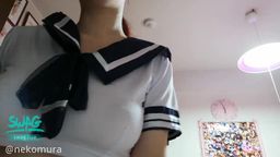 nekomura : 猫村が変態極小制服を着てオナニーします。あなたを誘惑します😍❤❤丸見え💋