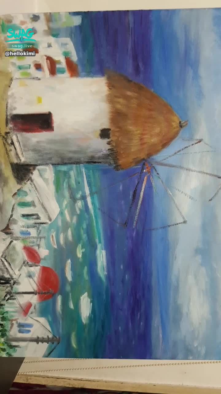  : I go to the beach every summer 🏖

It's been a long time since I shared a painting
Those in vain are ships
I accidentally drew it too big haha 🤣🤣

Do you know what medium this work is made of?
yes send you 🐿 sign
wait 🐿 Be famous and sell it for money hahaha 😏