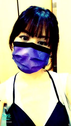 janicee : 星空口罩配馬尾starry mask