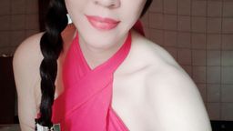 cocoyk : 特別的紅色綁帶一片裙洋裝 一件有兩穿感覺不同 也是小妖精心挑選的 哥哥們喜歡嗎?😘😘😘😘