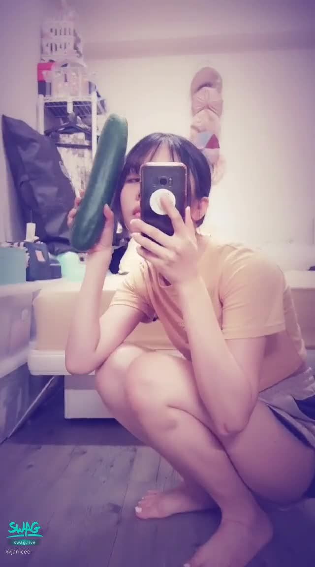  : Rub your legs with a big cucumber